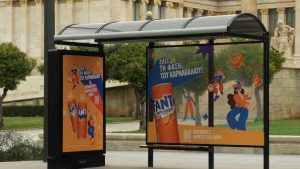 fanta outdoor advertising bus stop ad