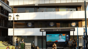 mitsubishi outdoor advertising ooh digital bus stop