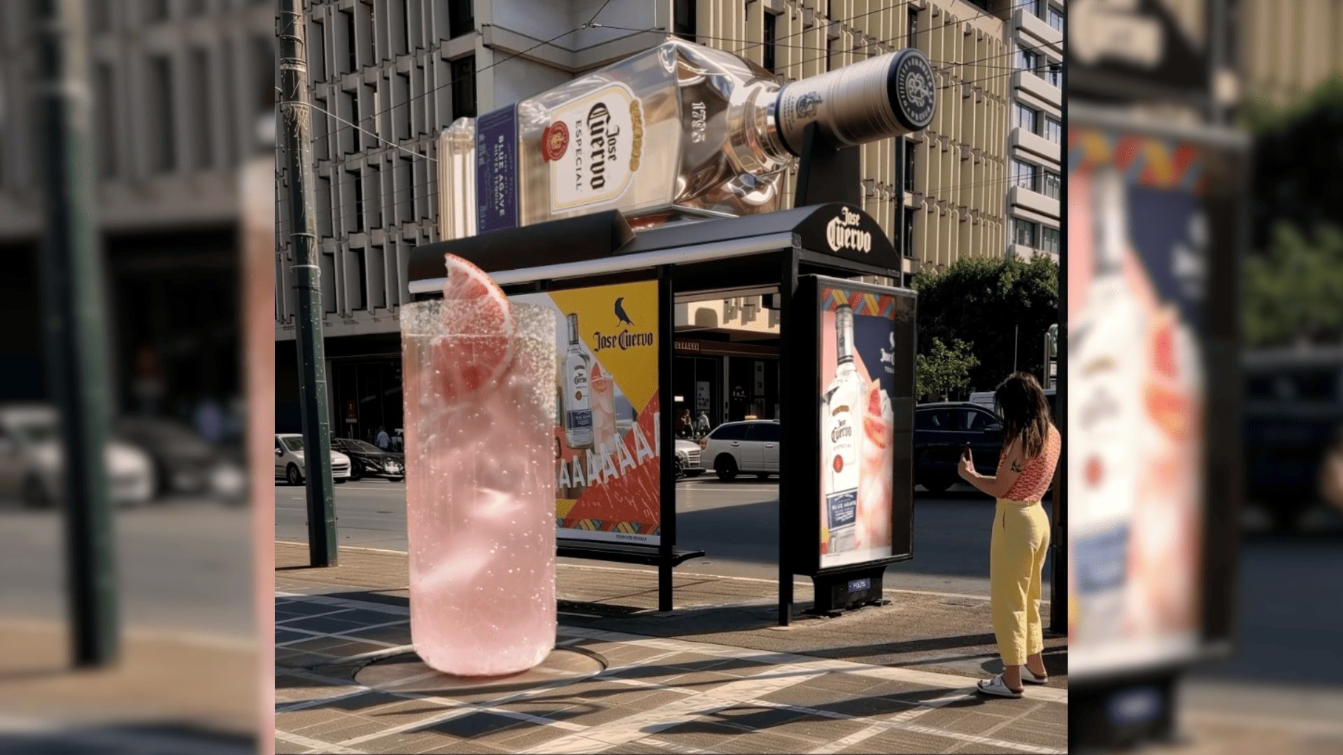 jose cuervo υπαιθρια διαφημιση σταση λεωφορειου fake out of home FOOH