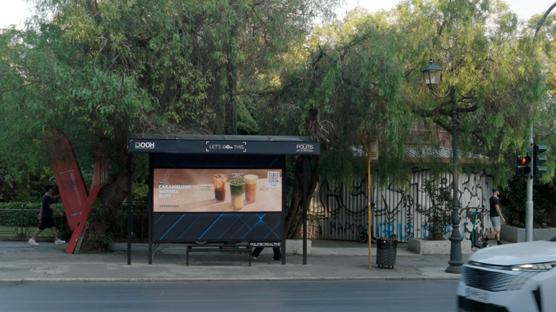 starbucks outdoor advertising digital screens
