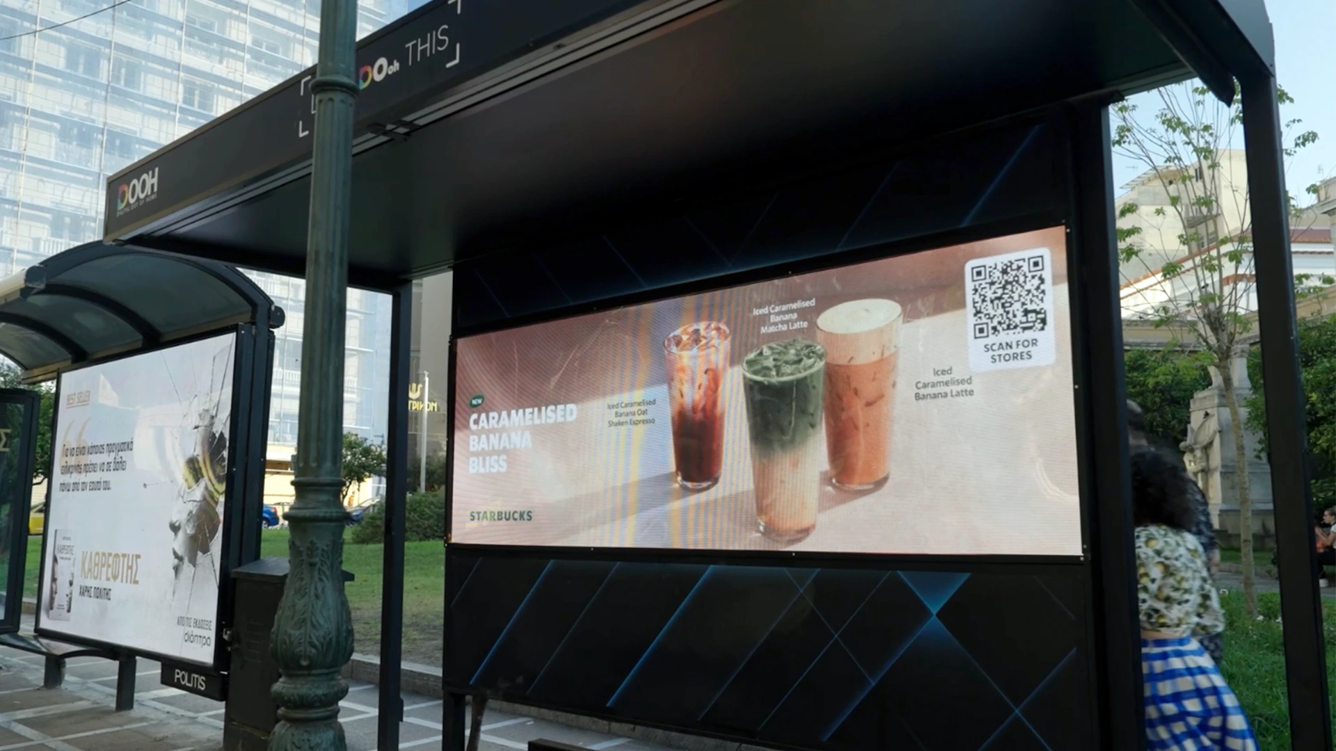 starbucks outdoor advertising bus stop ad